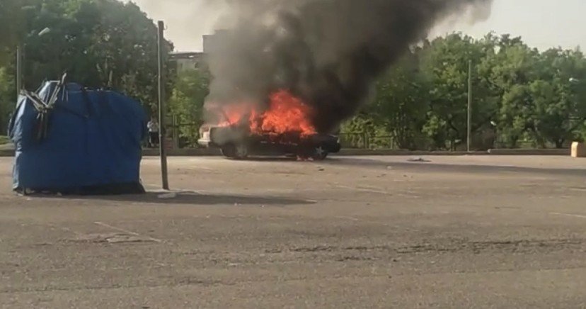 LPG’li araç alev topuna döndü