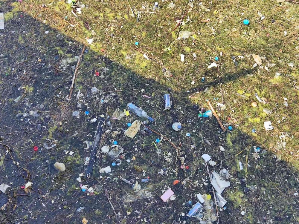 Porsuk Çayı’nda biriken ağaç dalları ve çöpler görenleri hayrete düşürüyor