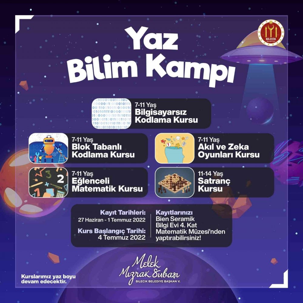 Bilecik’te çocuklara ‘Yaz Bilim Kampı’ hediyesi