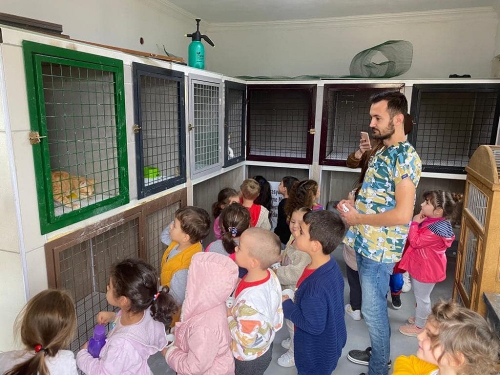Miniklerden hayvan barınağına ziyaret