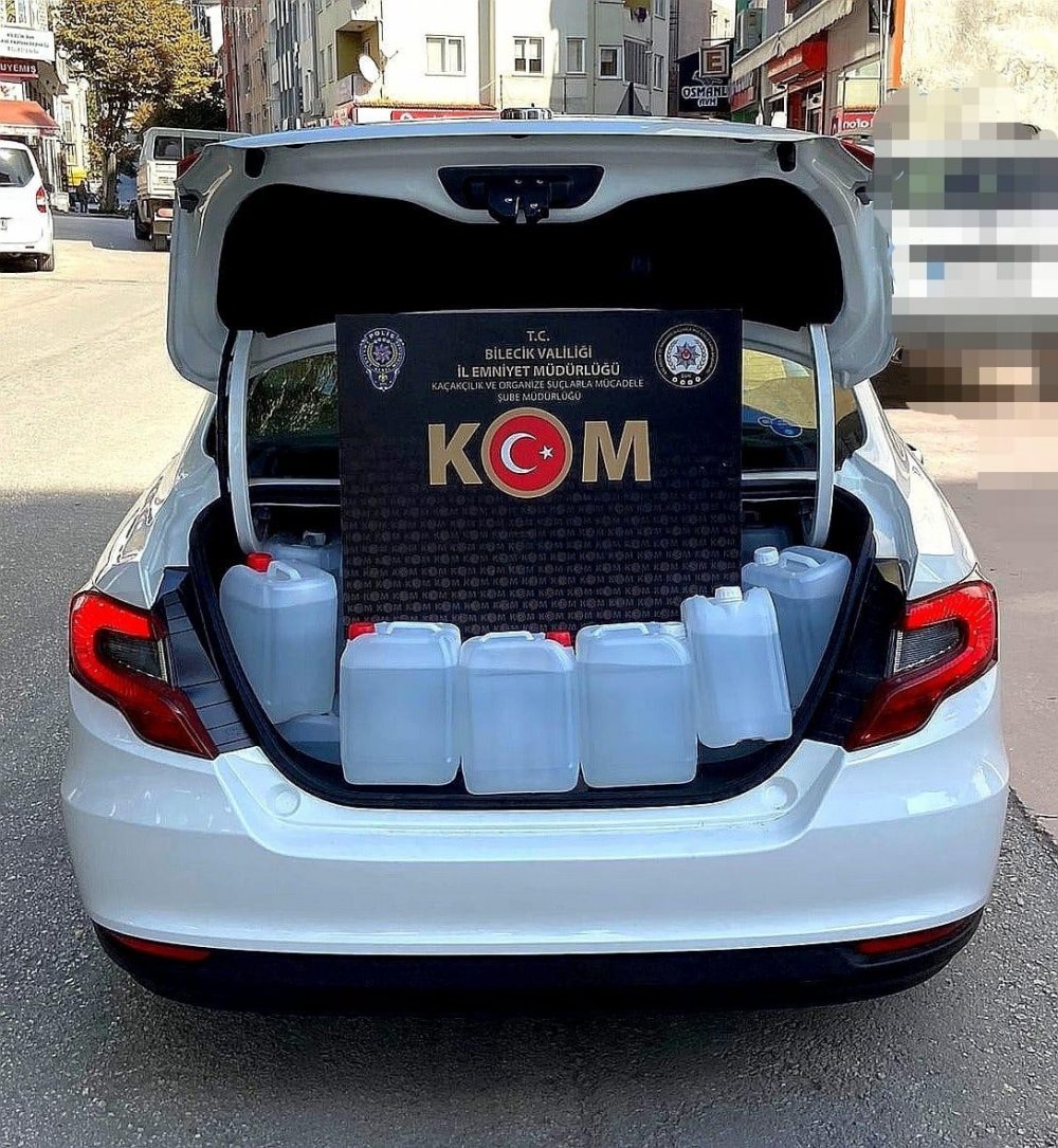 Bilecik’te 600 litre etil alkol ele geçirildi