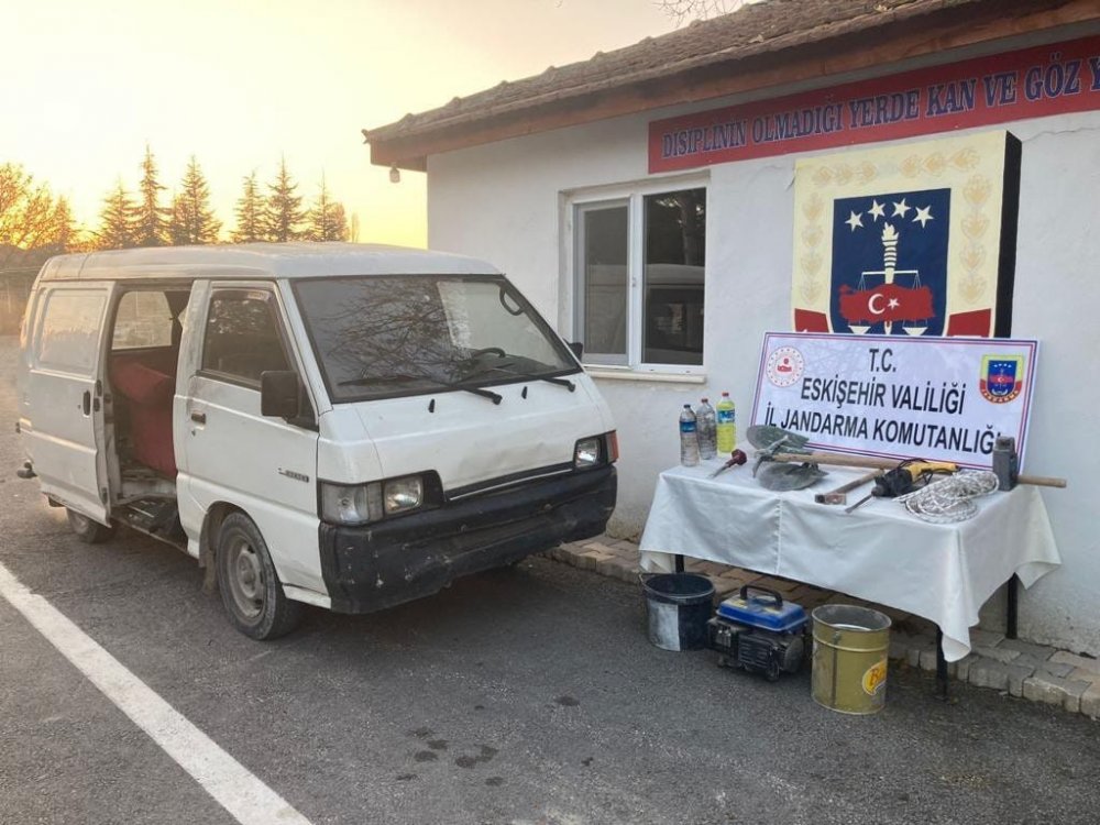 Kaçak kazıya jandarmadan suçüstü