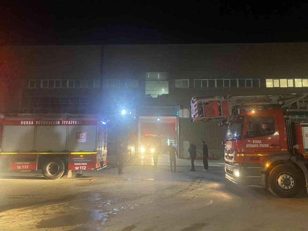 Fabrikanın bacası alev aldı, faciadan dönüldü