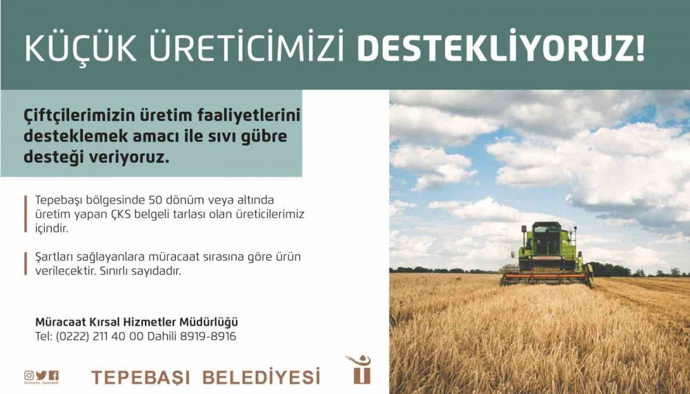 Küçük üreticiye sıvı gübre desteği