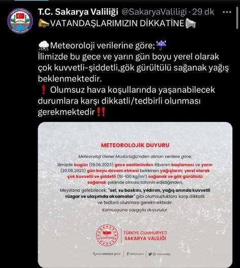 “Kuvvetli lodos ve yağış bekleniyor”