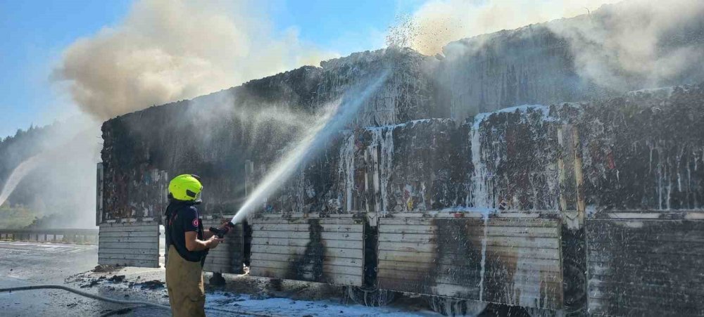 Seyir Halindeki Tır Alev Topuna Döndü