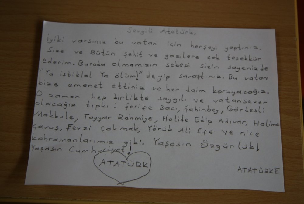 Çocuklardan Atatürk’e 100. Yıl Mektubu