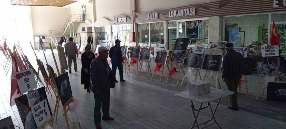 Bozüyük’te Filistin’e Destek Amacıyla Resim Sergisi Açıldı