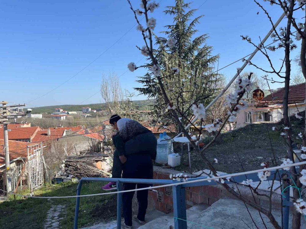 73 Yaşındaki Baba Ayağındaki Platine Rağmen Kızını Metrelerce Sırtında Taşıyor