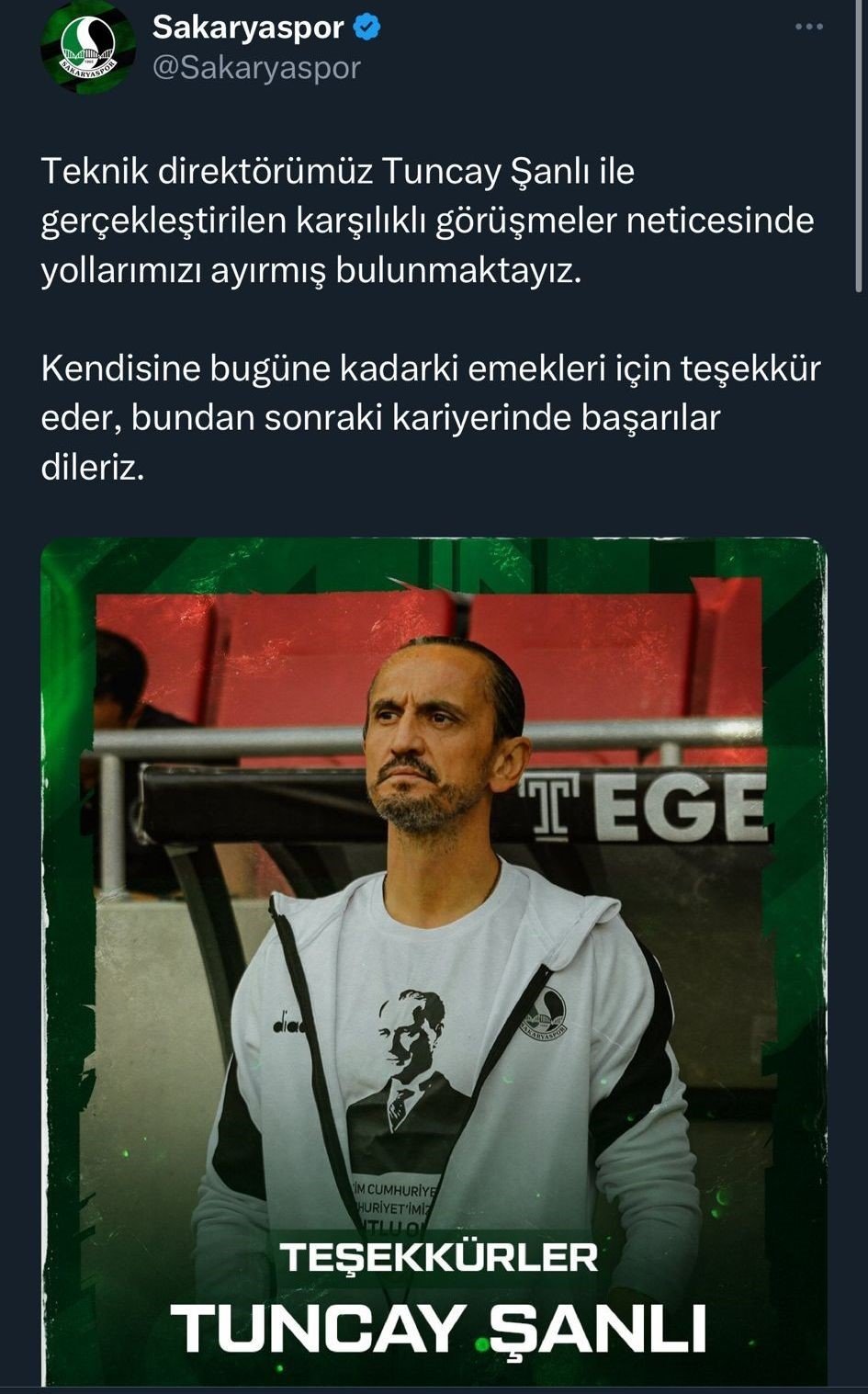 Tuncay Şanlı İle Yolları Ayrıldı