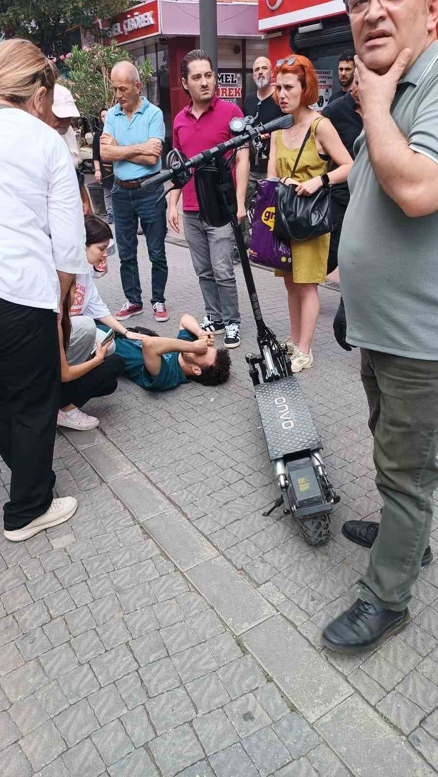 Yaya Yolundan Giden Scooter Kadına Çarptı