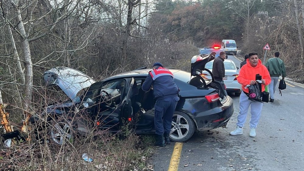 Yabancı Uyruklu Şahısların İçinde Bulunduğu Otomobil Ağaca Çarptı: 1 Yaralı