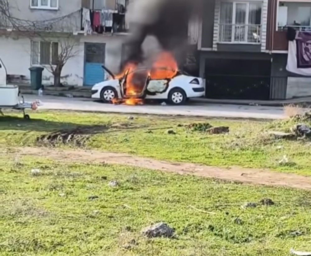 Park Halindeki Araç Alev Topuna Döndü!