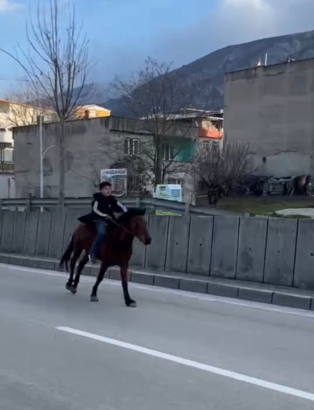 Trafiğe Atla Çıkan Genç Anayolda Dört Nala Koştu