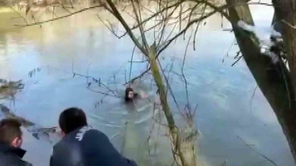 Nehre Atlayan Kadını Jandarma Ekibi Ağaç Dalıyla İşte Böyle Kurtardı
