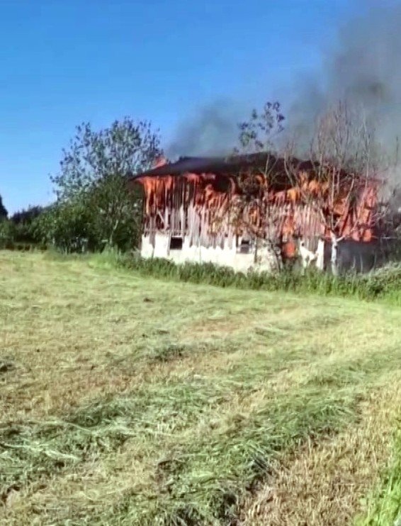 Alevlere Teslim Olan Samanlık Küle Döndü