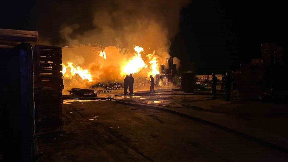 Palet Fabrikası Alevlere Teslim Oldu