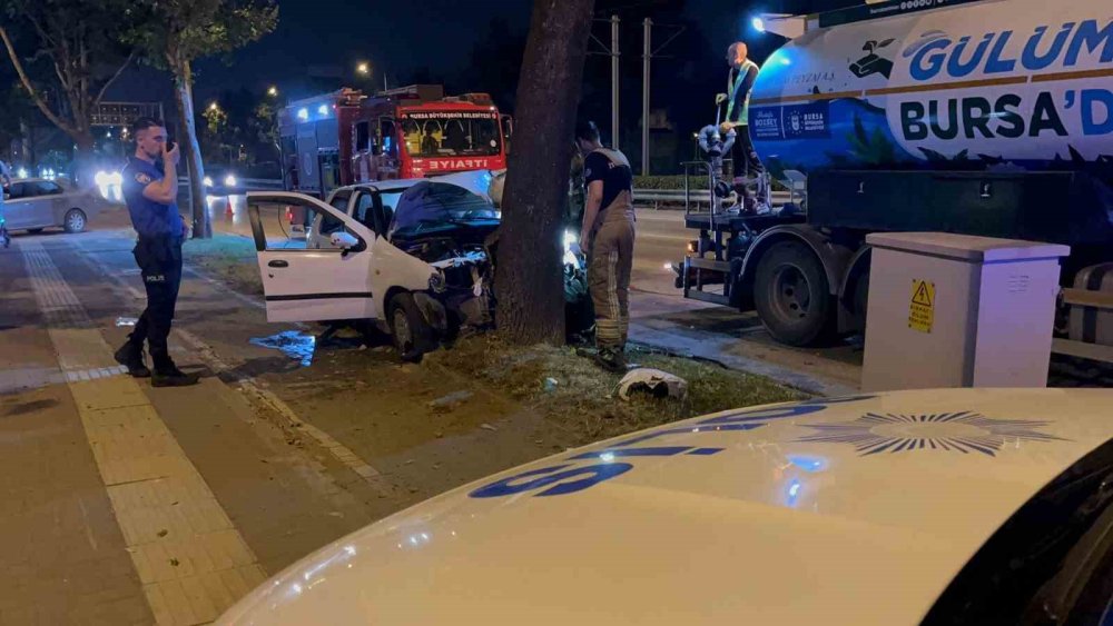 Direksiyon Hakimiyetini Kaybederek Ağaca Çarptı