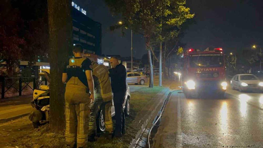 Direksiyon Hakimiyetini Kaybederek Ağaca Çarptı