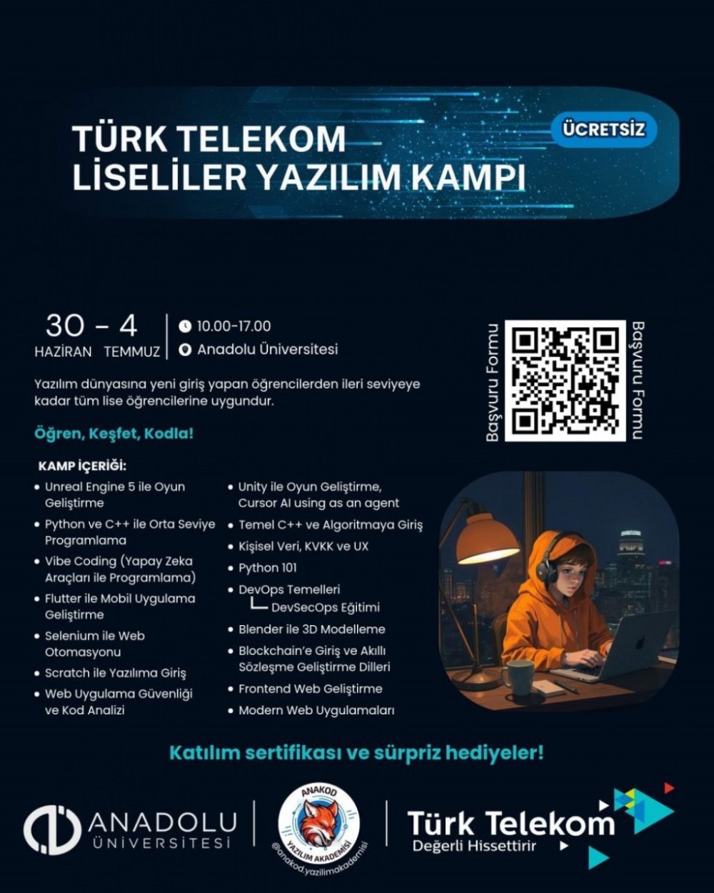 Öğrencilere Ücretsiz Yazılım Kampı
