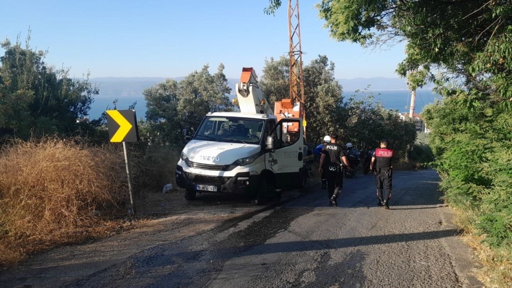 Elektrik Tellerine Temas Eden Karga Yangına Neden Oldu