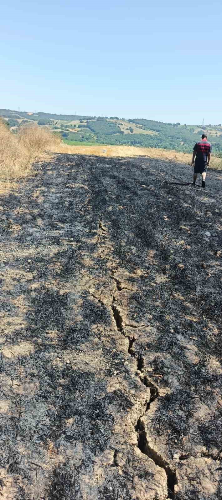 200 Saman Balyası Yandı, Çiftçiler Traktörleriyle Müdahale Etti