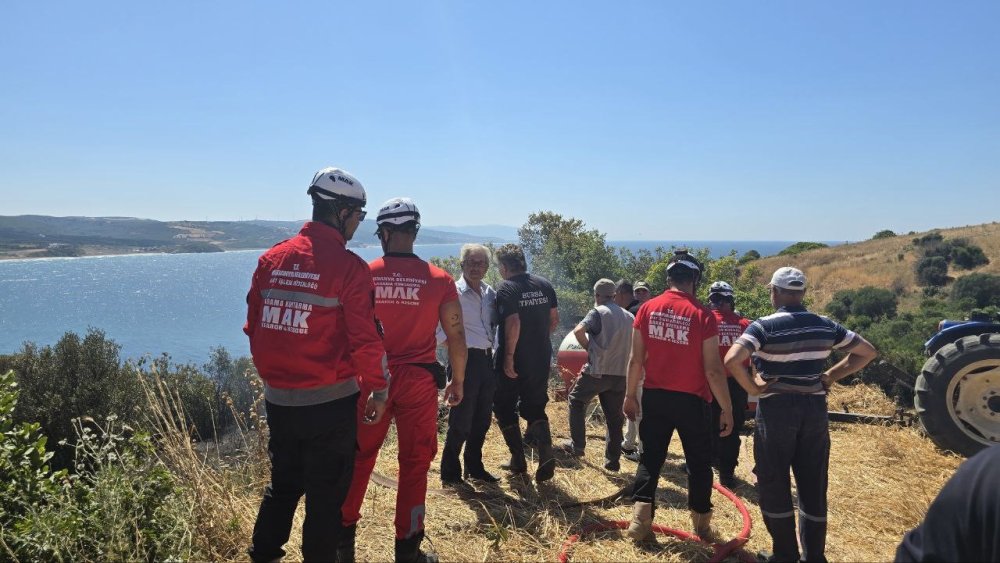 Yangına Zamanında Müdahale Buğday Tarlasını Kurtardı