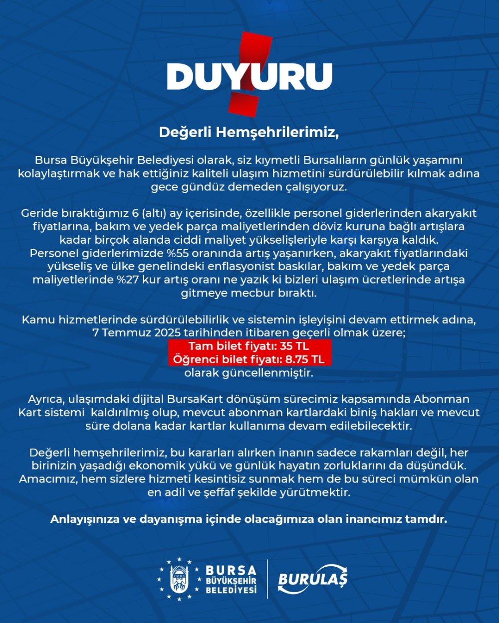 Abonman Kart Sisteminin Kaldırıldığı Duyuruldu