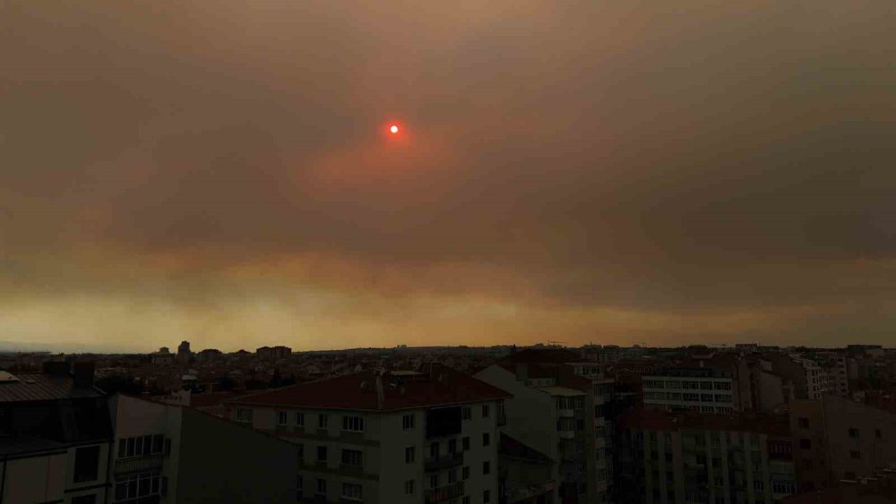 Bilecik’teki Yangında Eskişehir Semaları Dumanla Kaplandı