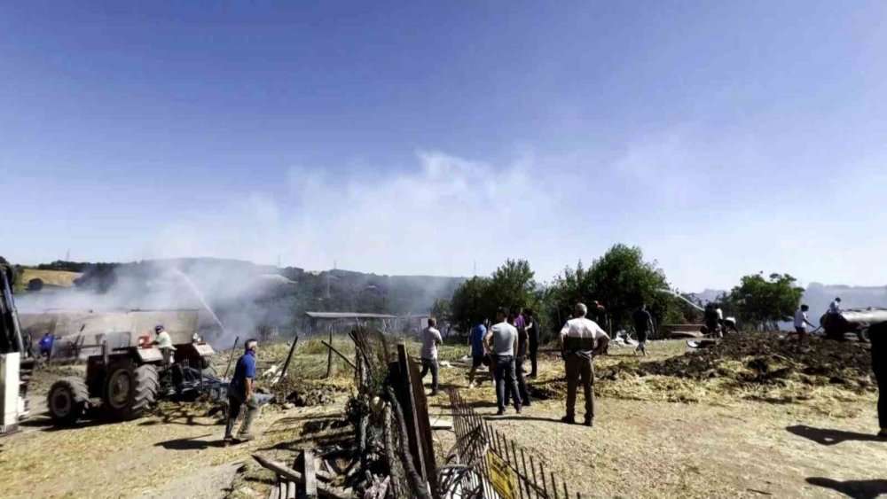 Saman Deposunda Çıkan Yangın Tarım Arazilerine Sıçradı