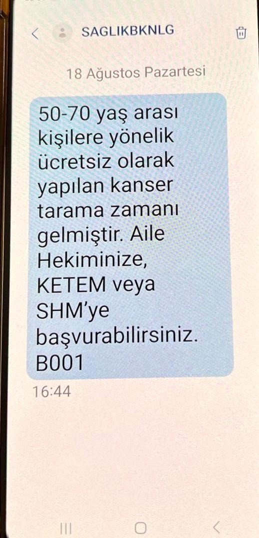 Kanser Taramalarında Sms Dönemi Başladı
