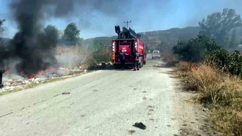 Otluk Ve Ağaçlık Alanda Çıkan Yangın Paniğe Sebep Oldu