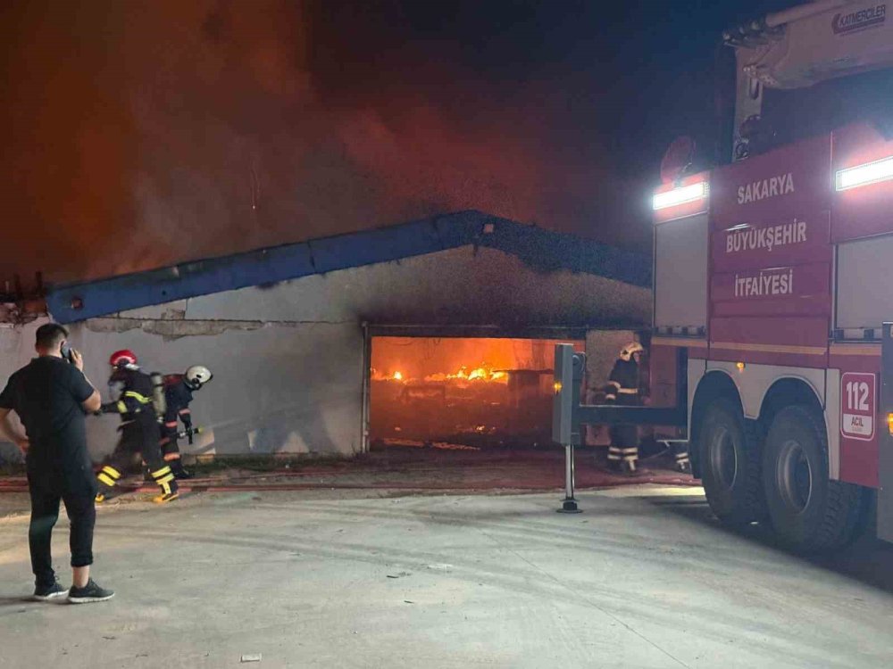 Sakarya’da Boya Fabrikasında Yangın