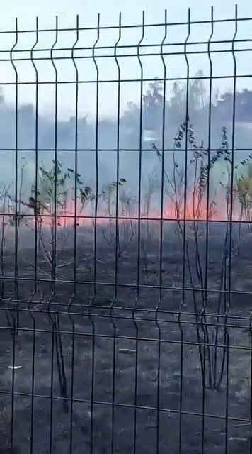 Okulun Bahçesi Alevlere Teslim Oldu