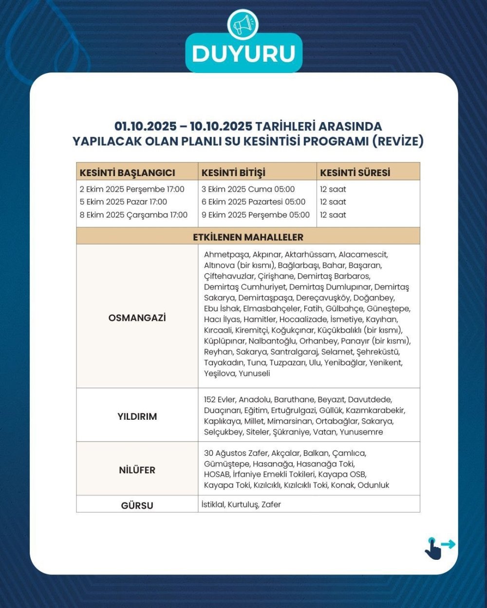 Su Kesintilerinde Güncelleme Yapıldı