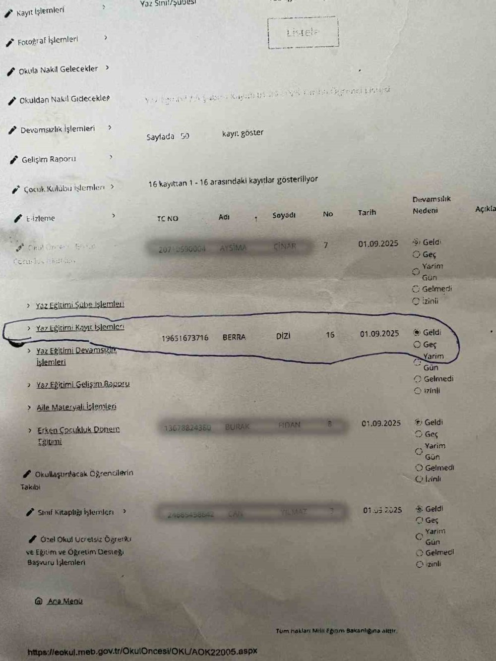 Hayatta Olmayan Berra’yı Mebbıs’e Kayıt Edip Okula Geldi Gibi Göstermişler