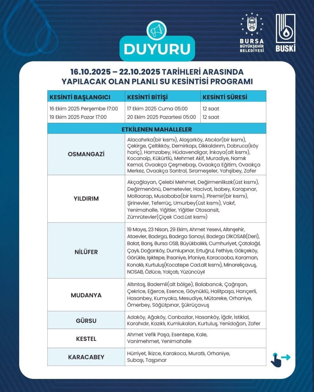 Su Kesintilerinin Tarihi Belli Oldu