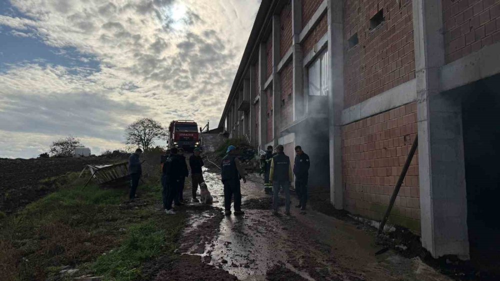 Tavuk Çiftliğinin Depo Kısmında Yangın Çıktı