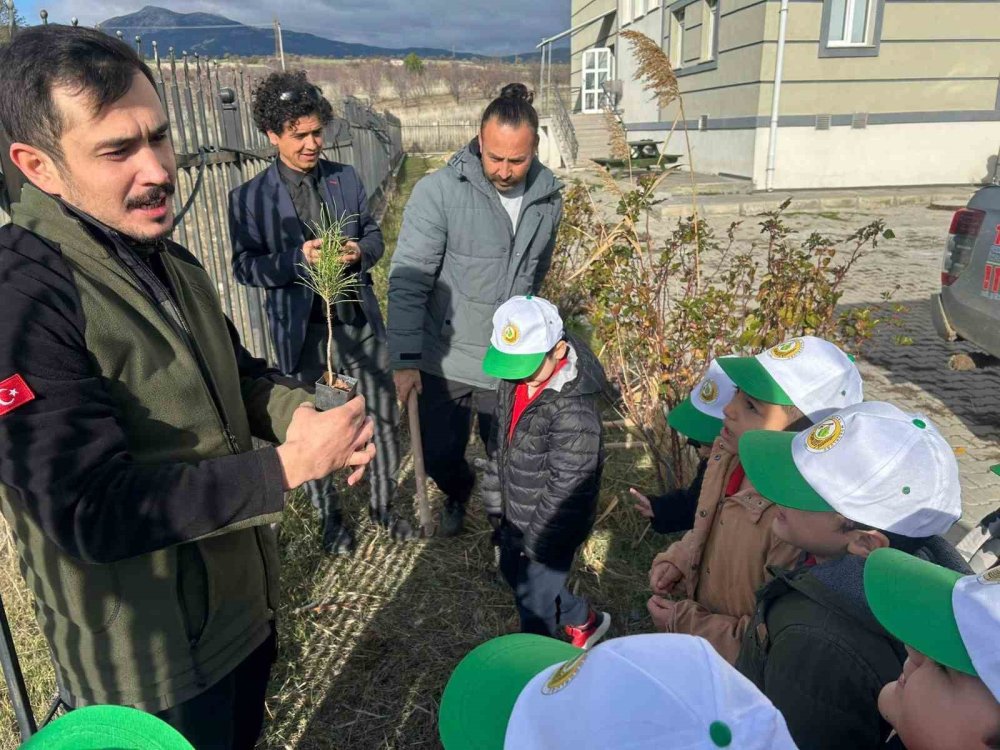 Minik Öğrenciler Kızılçam Fidanlarını Toprakla Buluşturdu