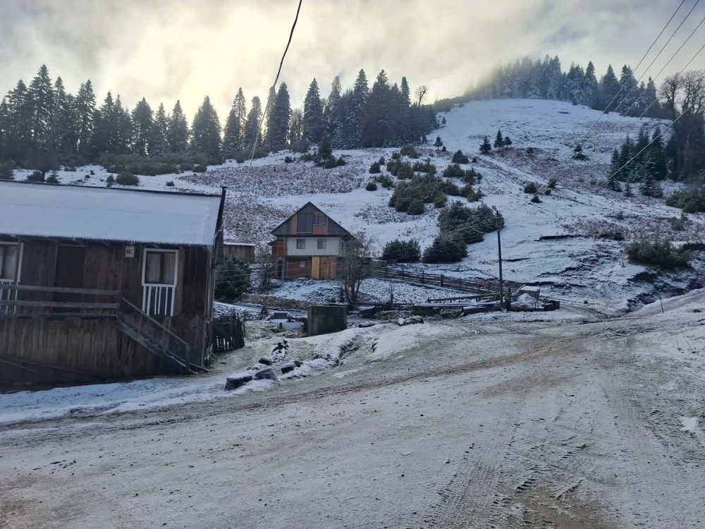 Çiğdem Yaylasına Kar Yağdı