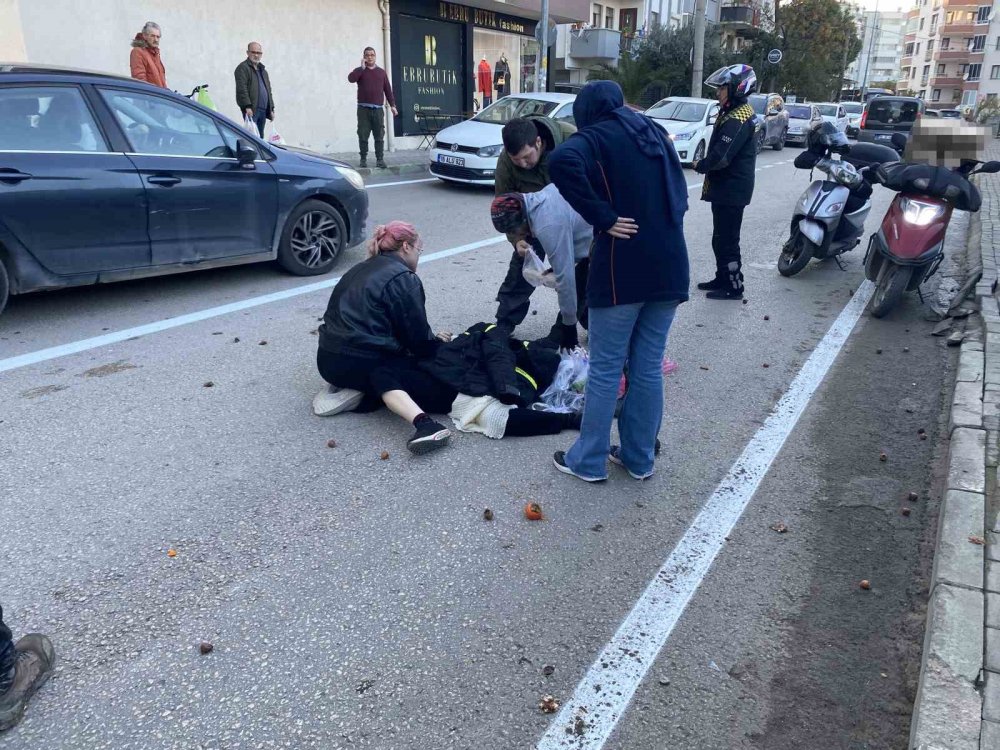 Motosikletin Çarptığı Kadın Yaralandı