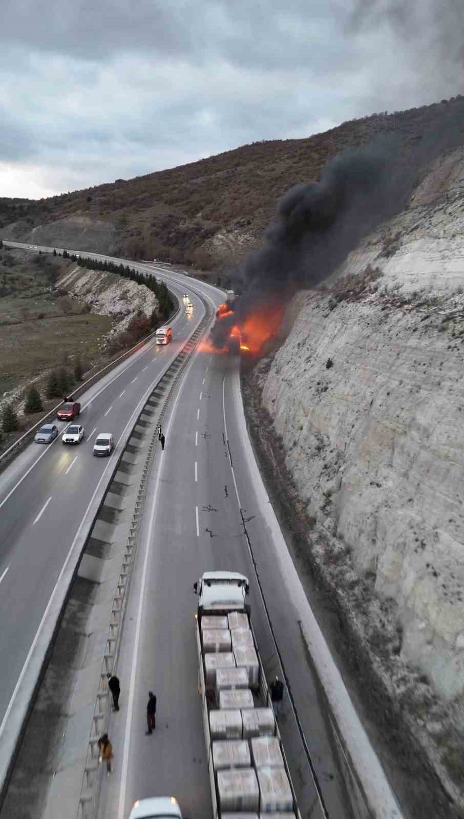 Seyir Halindeki Tır Alevlere Teslim Oldu