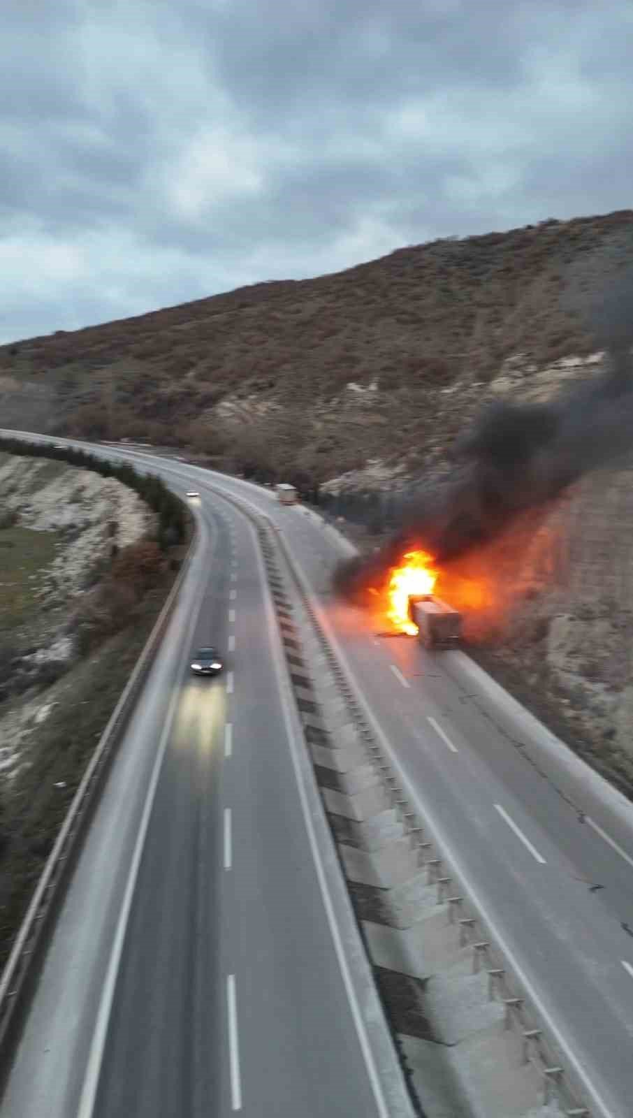 Seyir Halindeki Tır Alevlere Teslim Oldu