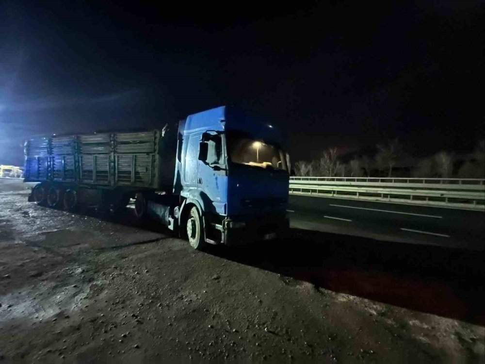 Seyir Halinde Talaş Yüklü Tır Dorsesi Alev Aldı