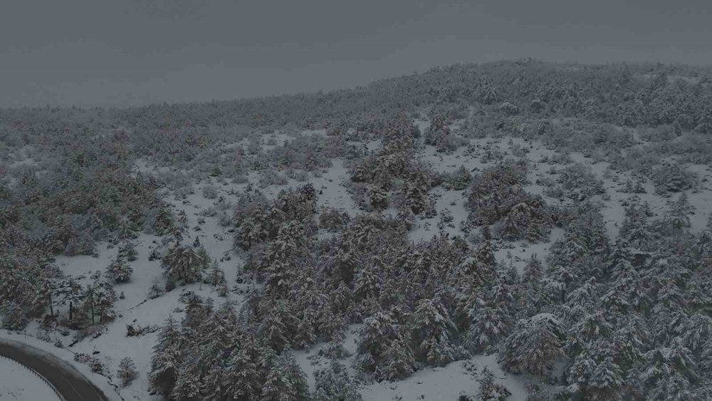 Yüksek Rakımlı Dağlarının Karla Kaplı Hali Havadan Görüntülendi