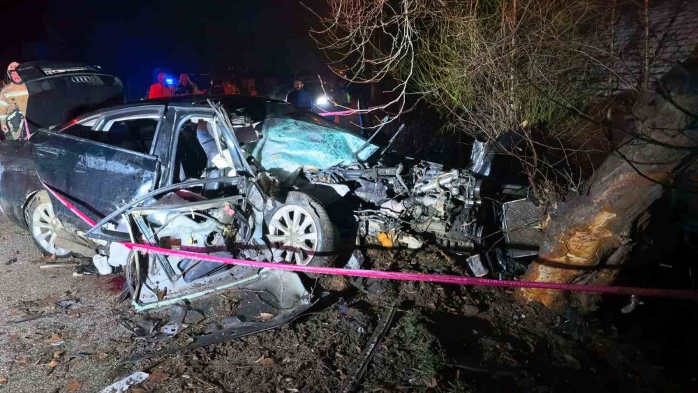 Kontrolden Çıkan Araç Ağaca Çarptı! 2 Kişi Öldü 2 Kişi Yaralandı