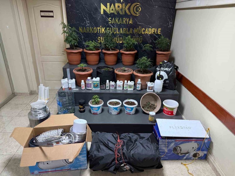 Evin Bir Odasını Uyuşturucu Serasına Çeviren Şüphelileri Polis Yakaladı